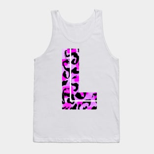 Letter L Watercolour Leopard Print Alphabet Tank Top